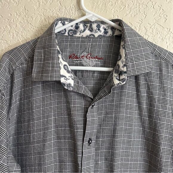 Robert Graham Black and White Plaid Houndstooth Button Down Shirt 2X - Picture 3 of 11